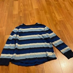 Gap kids striped long sleeve blue textured pullover shirt small